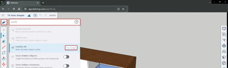 How to assign Shortcuts in Sketchup for Web