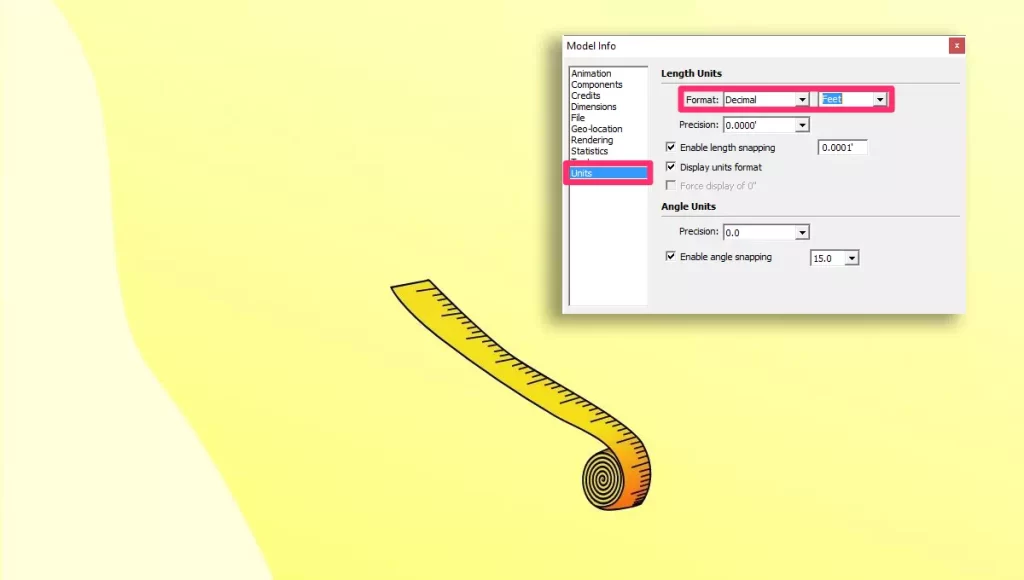 How to change units in sketchup