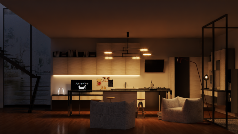 05_Vray_Living Room_Night Render (1)