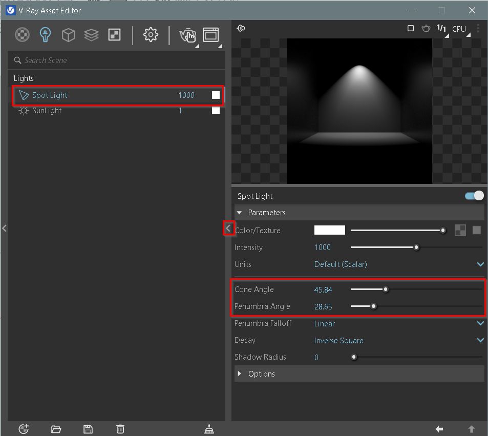 vray sketchup spot light settings