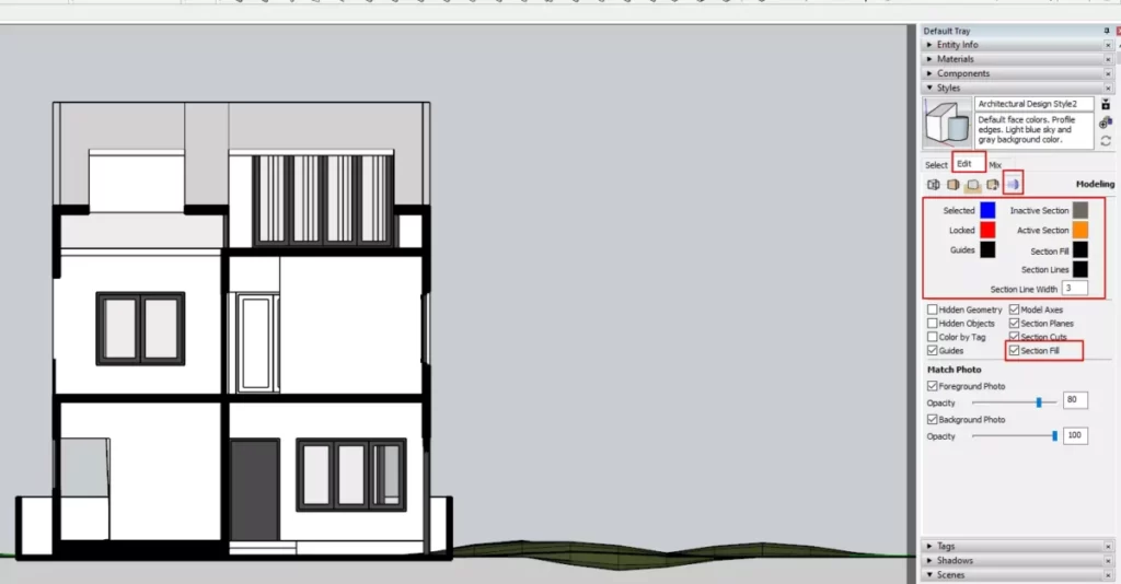 Create a Section in Sketchup for Autocad