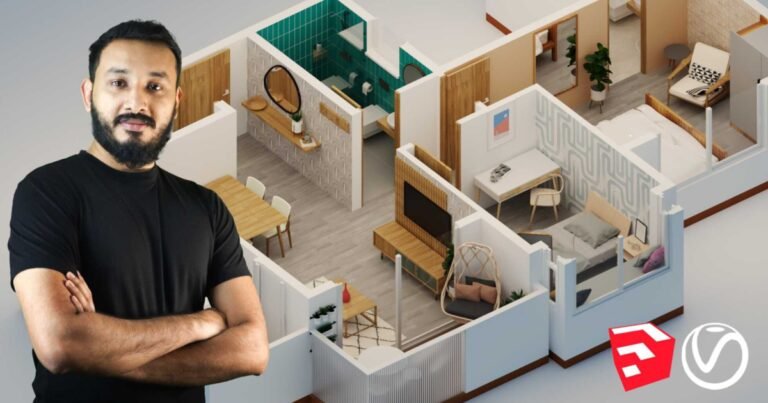 How to Create 3D Floor Plan with Sketchup, Vray & Flextools | NEW COURSE