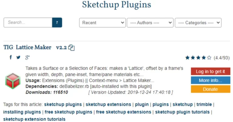 Lattice Maker Plugin for SketchUp