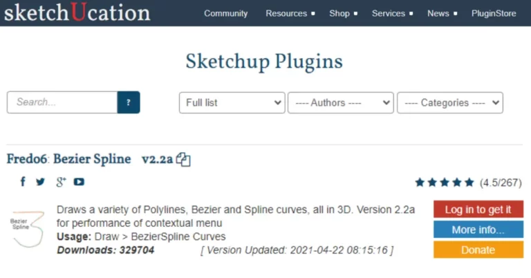 top SketchUp Bezier plugins on SketchUcation